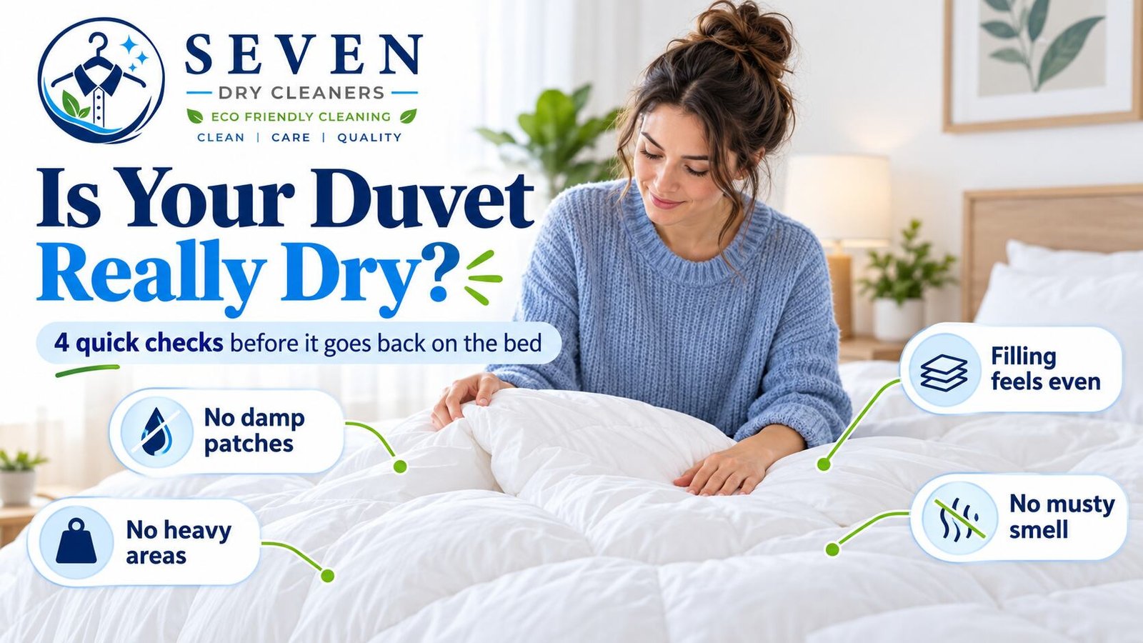 Checking whether a duvet is fully dry after washing