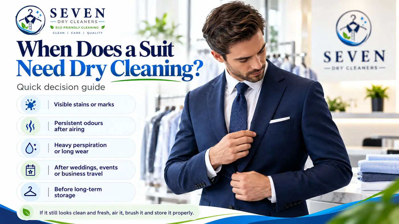 Signs showing when a suit may need professional dry cleaning